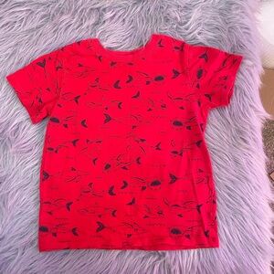 🎳Kids' Shark Print Short Sleeve Tee - Red
